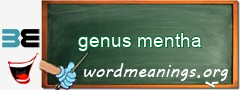 WordMeaning blackboard for genus mentha